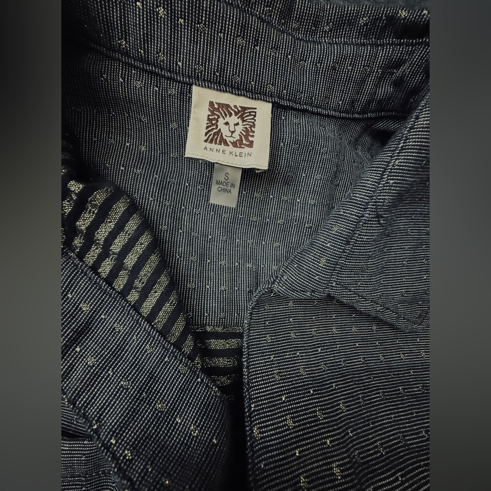 Anne Klein Dark Blue Patterned Jacket - image 10